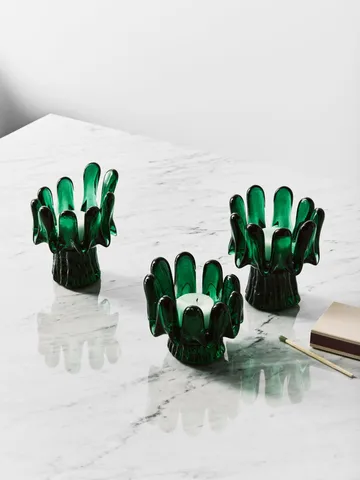 Portacandele Solros 18 cm - Verde smeraldo - Kosta Boda