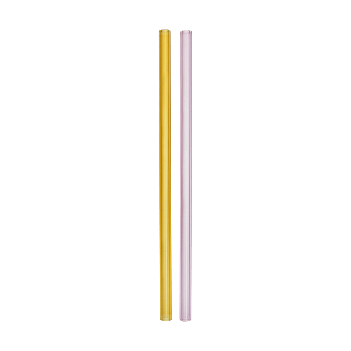 Sipsavor cannucce 200 mm 2-pack - Rosa-giallo - Kosta Boda