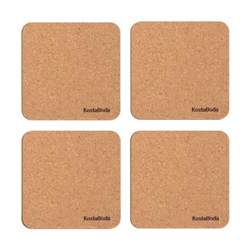 Sottobicchieri Viva 9,6x9,6 cm confezione da 4 - Sughero - Kosta Boda