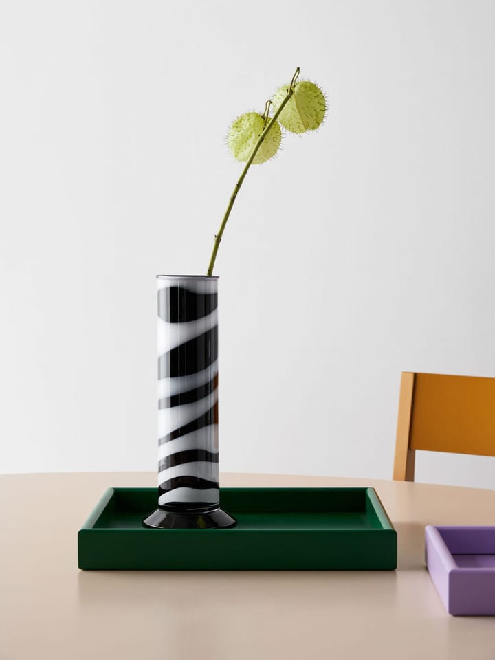 Vaso cilindro da laboratorio 30 cm, Bianco-nero Kosta Boda