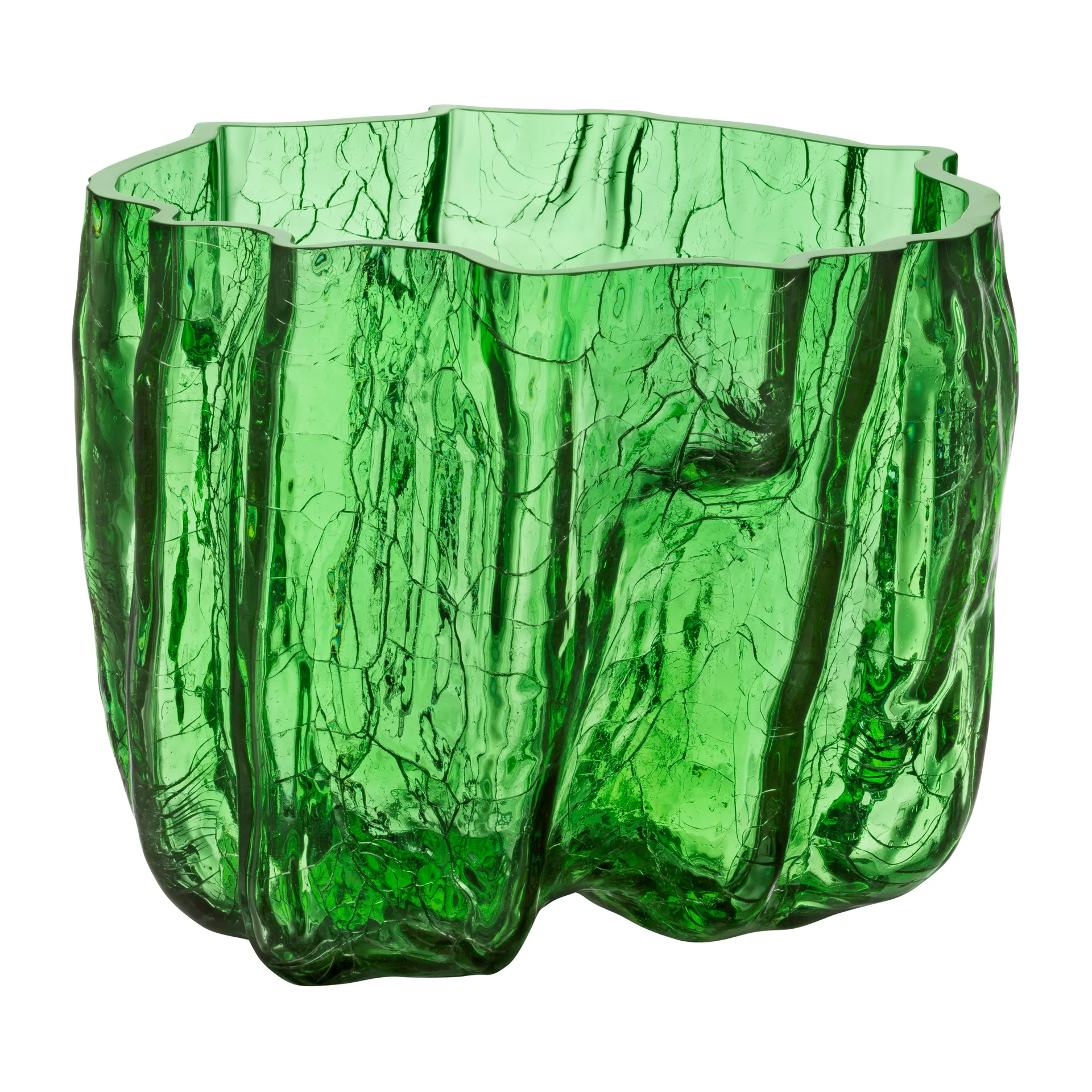 Vaso Crackle 17,5 cm, Verde Kosta Boda
