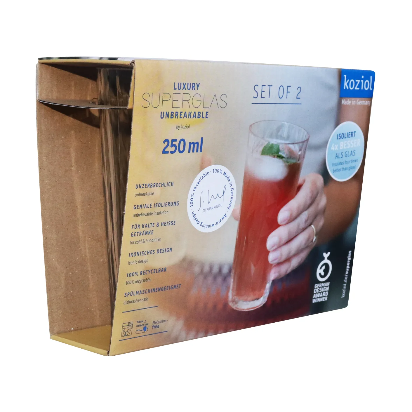 Bicchiere Club No. 19 in plastica 25 cl confezione da 2, Cristallino Koziol