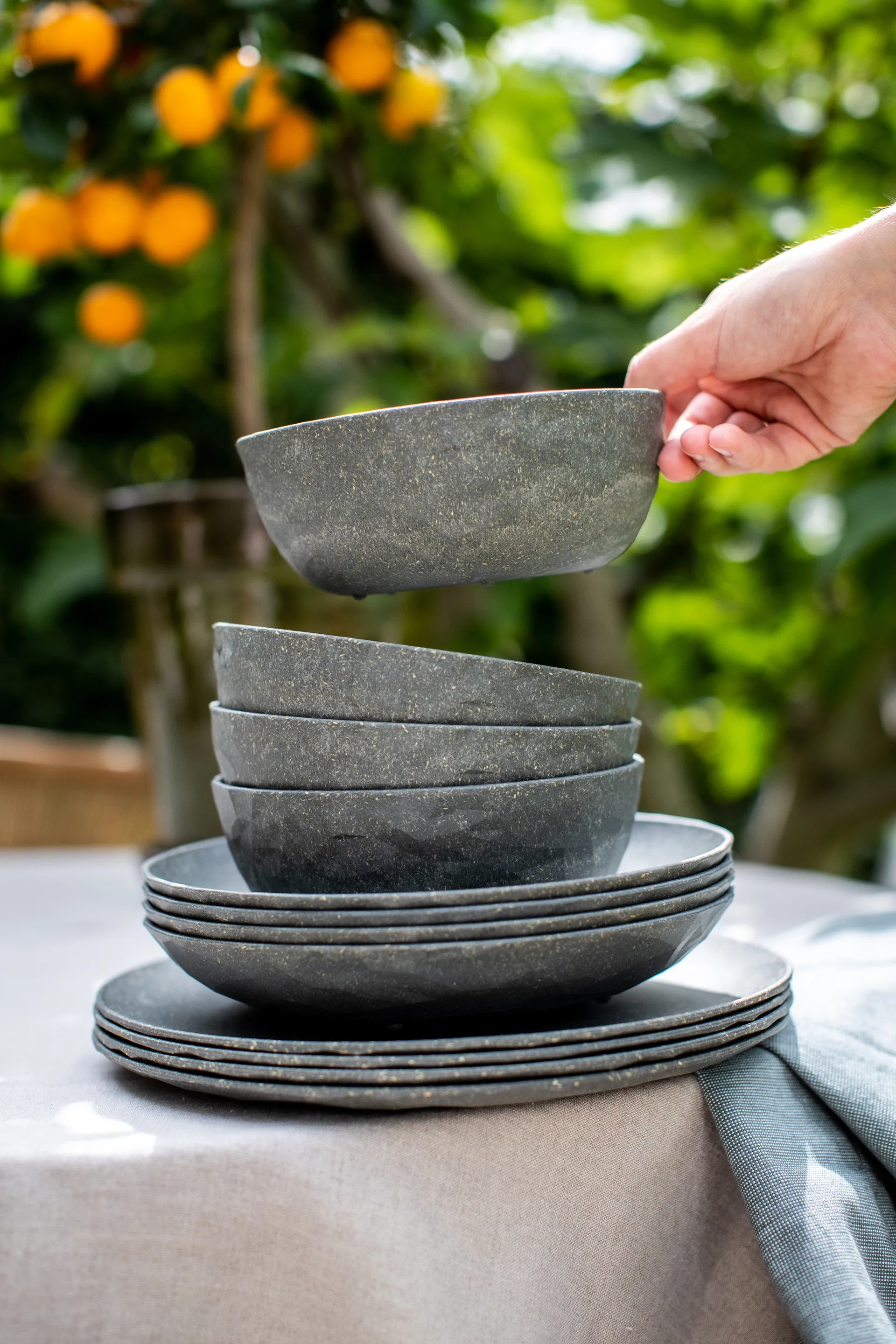 Ciotola Club Ø16,2 cm confezione da 4 biocircolare termoplastica, Nature ash grey Koziol