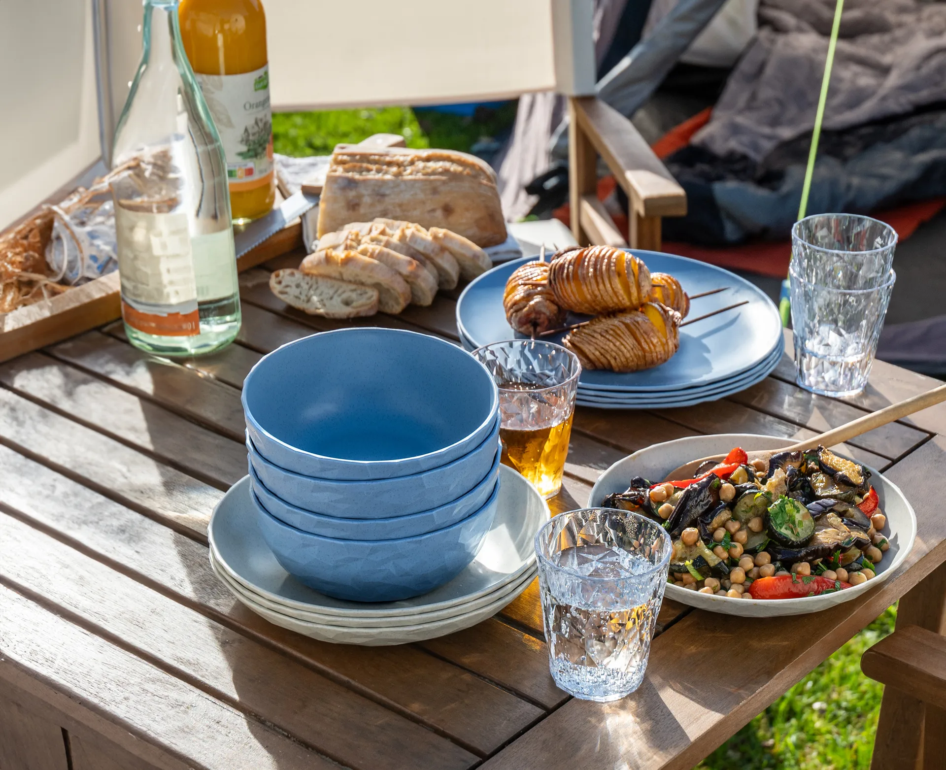 Ciotola Club Ø16,2 cm confezione da 4 biocircolare termoplastica, Nature flower blue Koziol