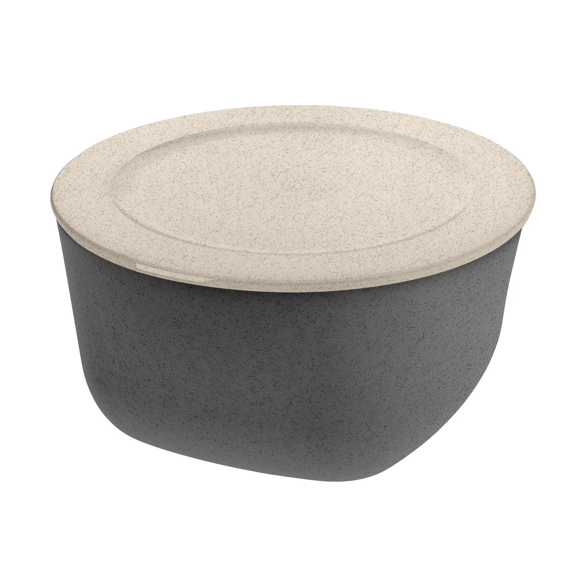 Ciotola/contenitore con coperchio Connect 4 L biocircolare termoplastica, Nature ash grey Koziol