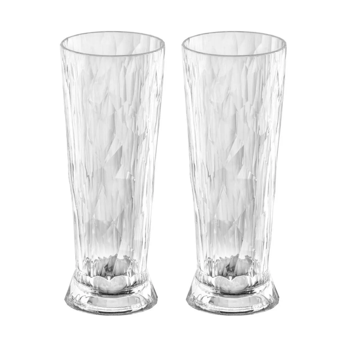 Club No. 11 bicchieri da birra in plastica, 50 cl, confezione da 2, Cristallo trasparente Koziol