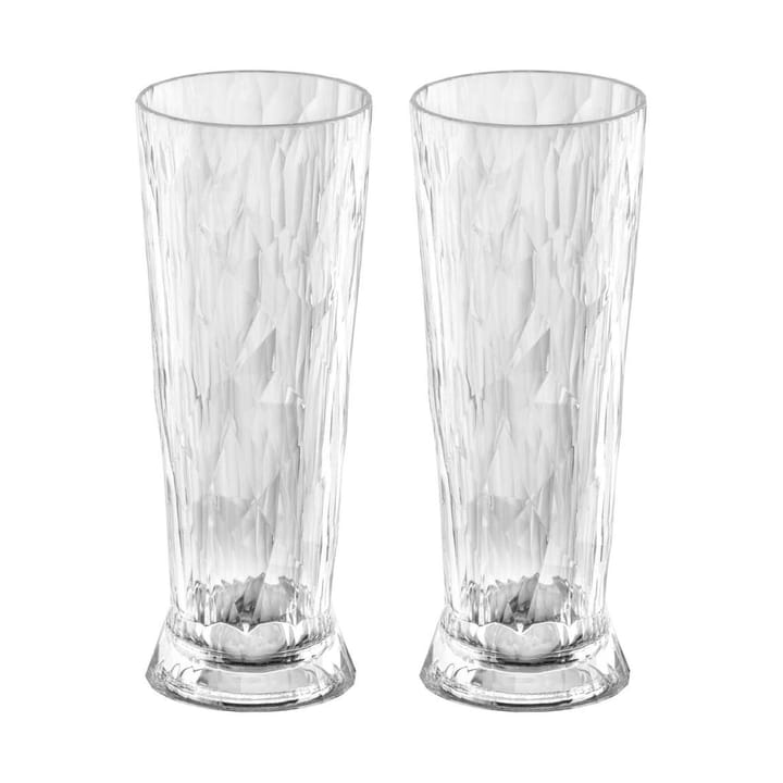 Club No. 11 bicchieri da birra in plastica, 50 cl, confezione da 2, Cristallo trasparente Koziol