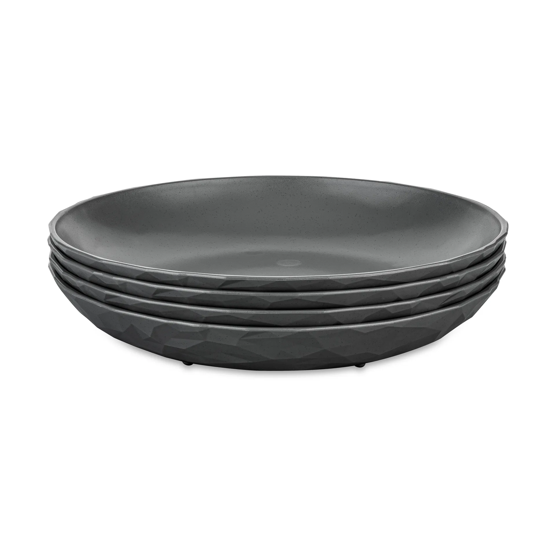 Piatto fondo Club Ø22 cm confezione da 4 biocirk termoplastica, Nature ash grey Koziol