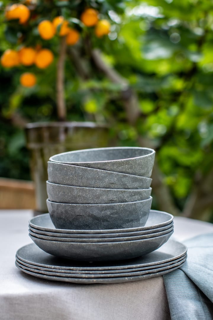 Piatto fondo Club Ø22 cm confezione da 4 biocirk termoplastica, Nature ash grey Koziol