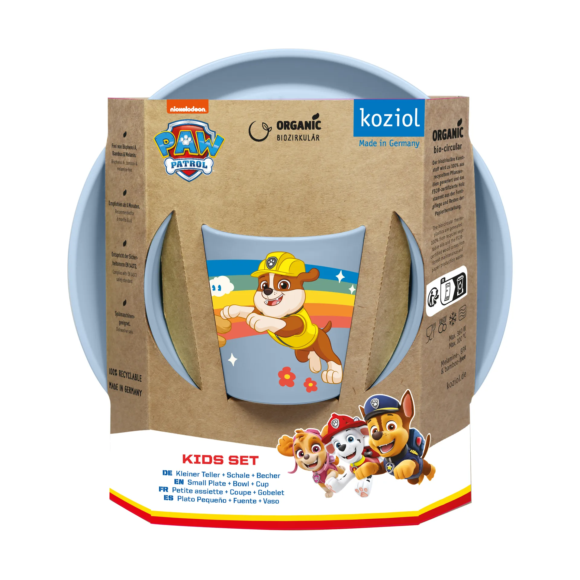 Set da pranzo per bambini Connect Paw Patrol 3 pezzi, Blu Koziol