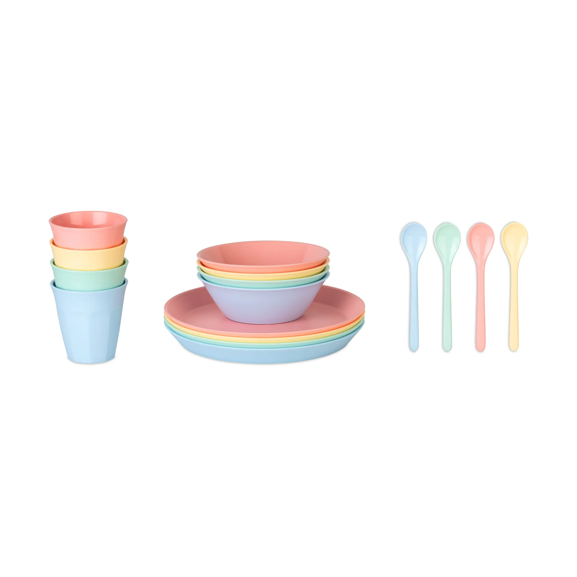 Set di stoviglie Nora Macarons 16 pezzi, Multi Koziol