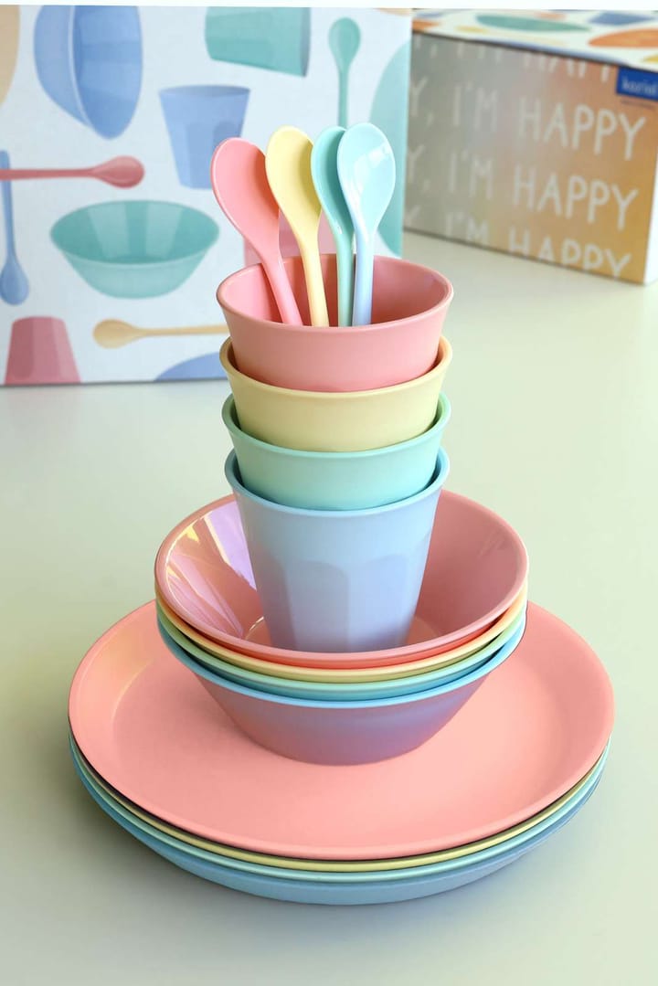 Set di stoviglie Nora Macarons 16 pezzi, Multi Koziol