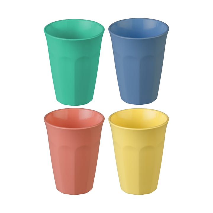 Tazza Nora media, 30 cl, confezione da 4 - Blu, rosso corallo, verde, giallo - Koziol
