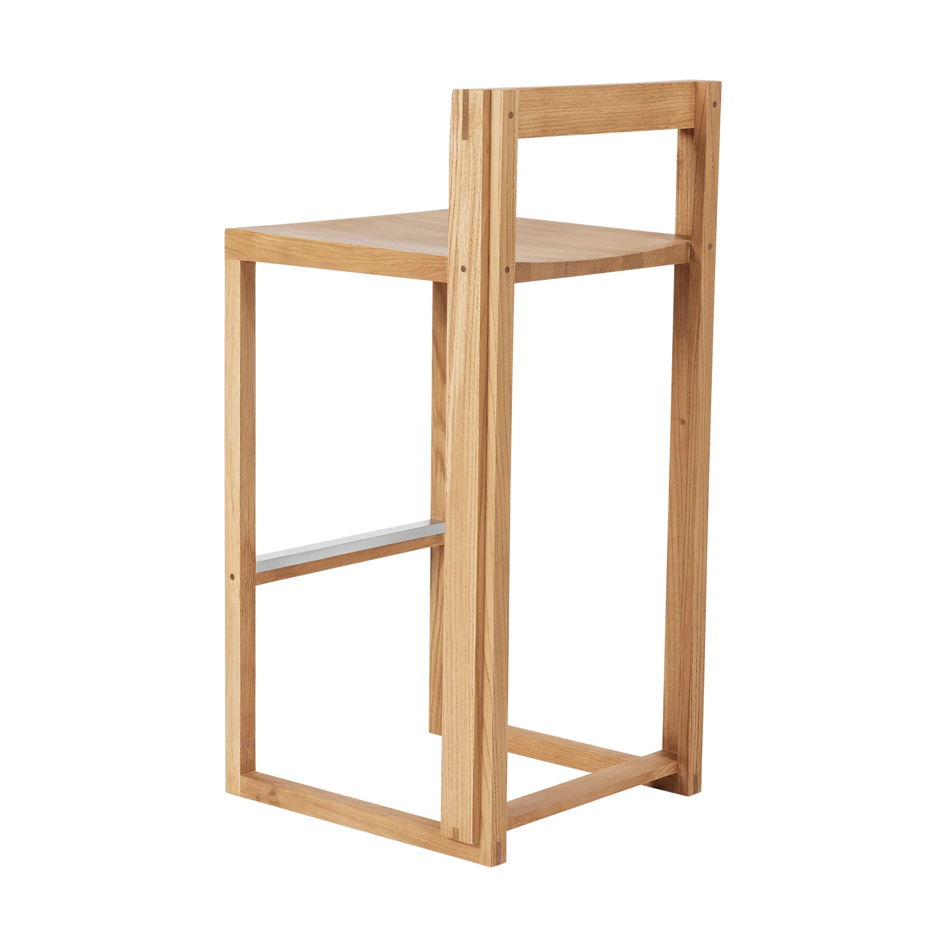 Sgabello Outline 75 cm, Rovere laccato in tonalità calda-acciaio spazzolato Kristina Dam Studio