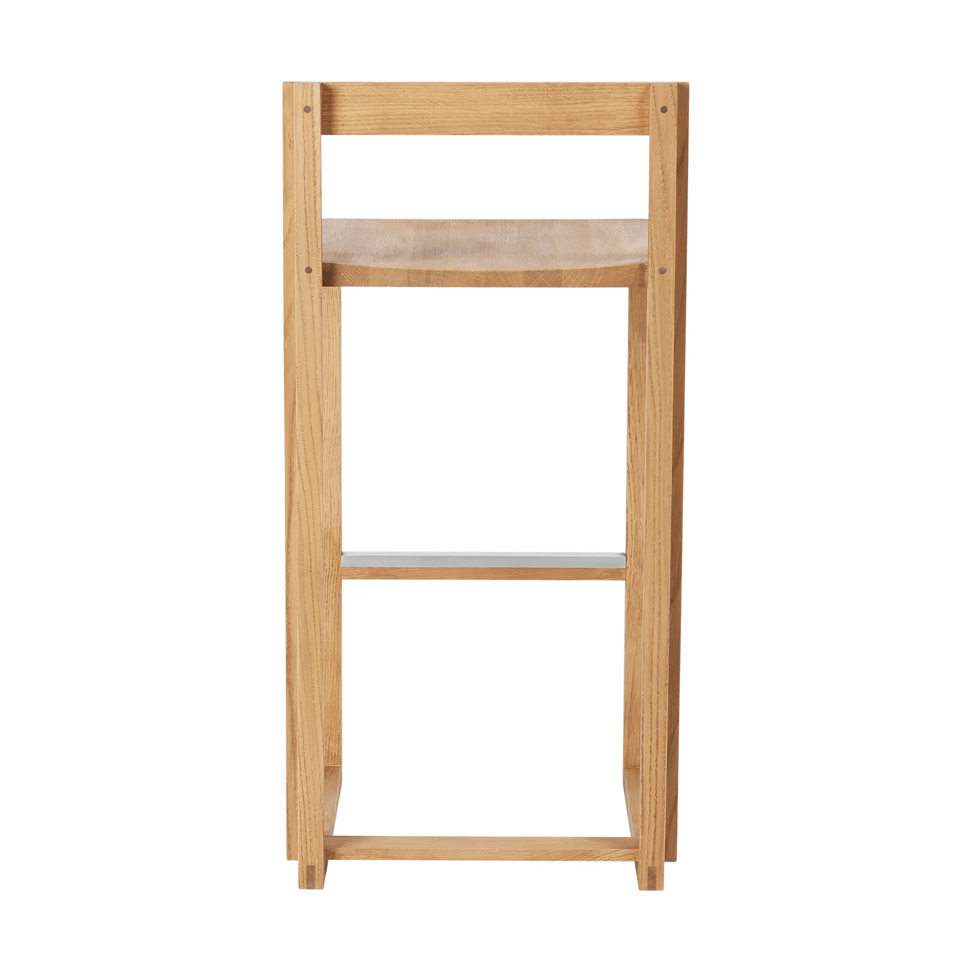 Sgabello Outline 75 cm, Rovere laccato in tonalità calda-acciaio spazzolato Kristina Dam Studio