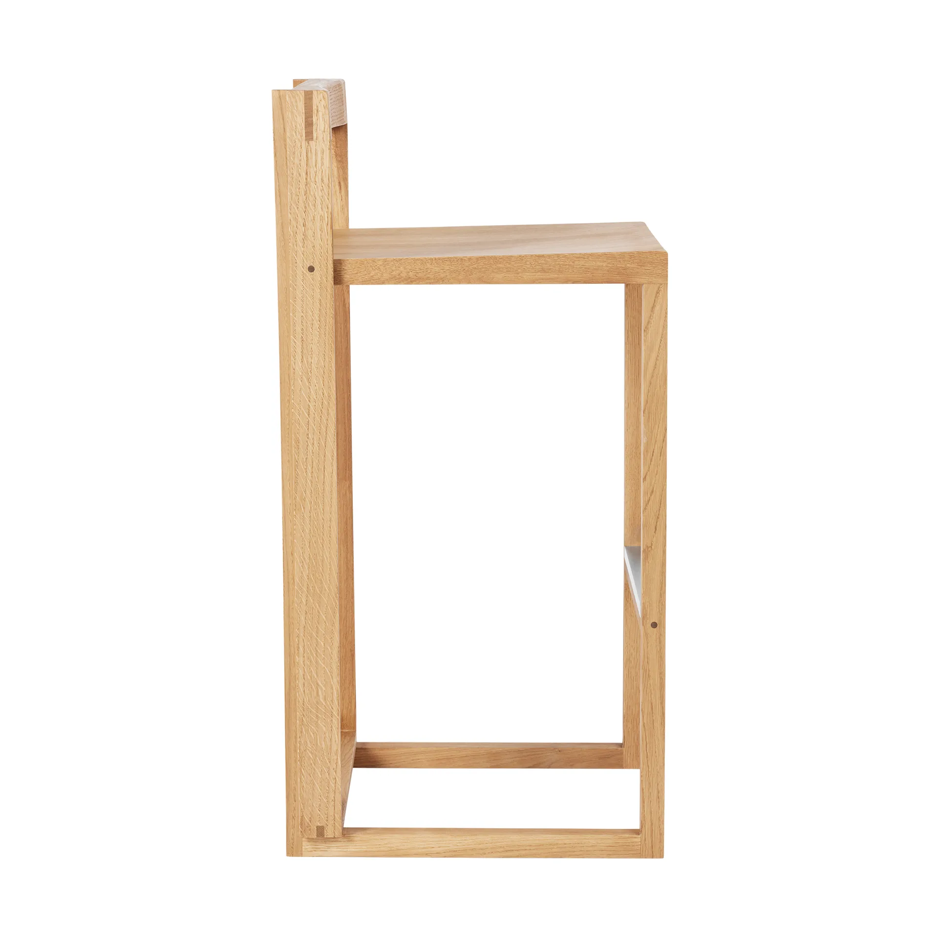 Sgabello Outline 75 cm, Rovere laccato in tonalità calda-acciaio spazzolato Kristina Dam Studio