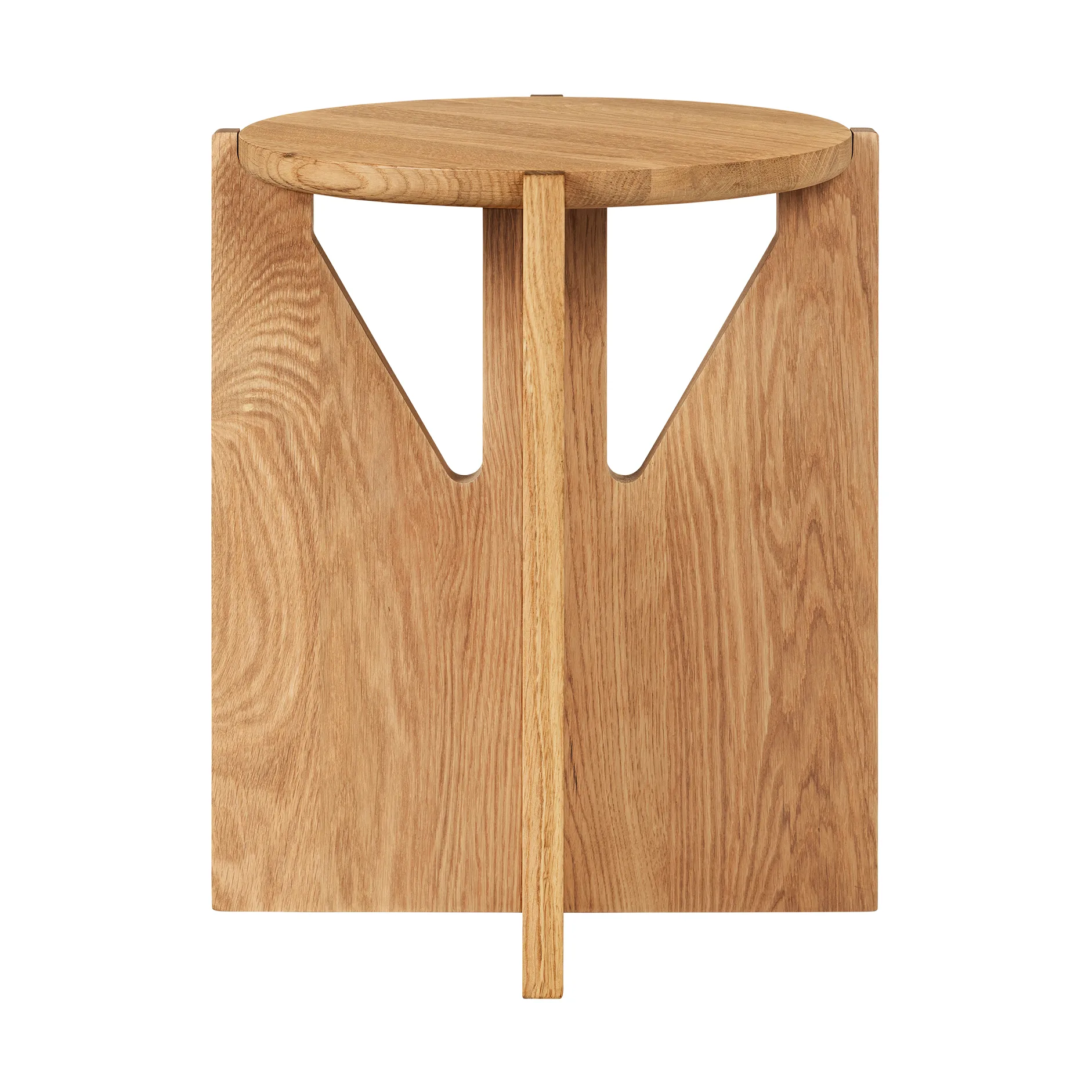 Simple sgabello rotondo Ø36 cm, Rovere laccato in tonalità calda Kristina Dam Studio