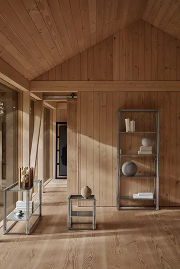 Tavolino laterale Foldable 40x40 cm - Acciaio inox spazzolato - Kristina Dam Studio