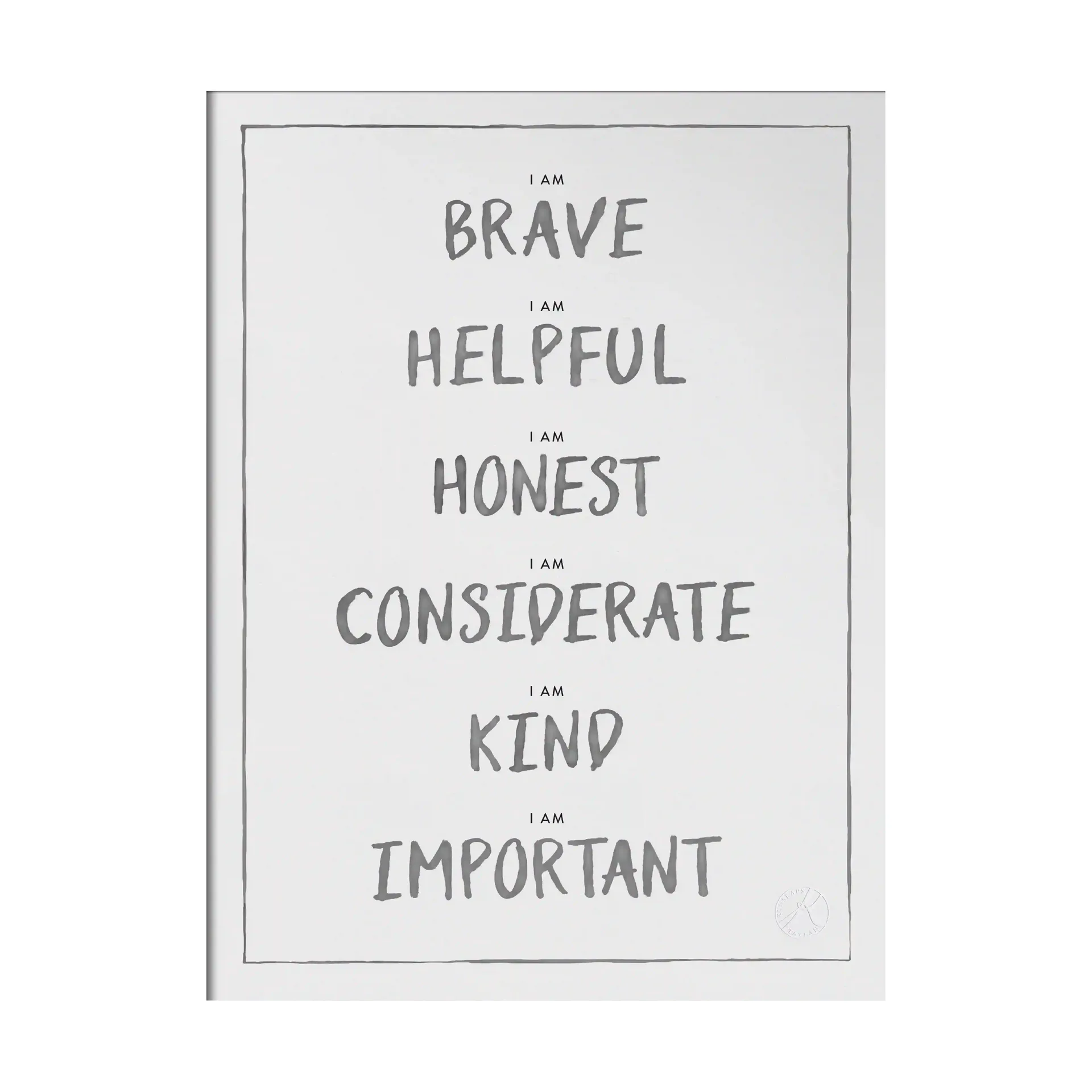 I am poster 30x40 cm, Grigio scuro Kunskapstavlan®