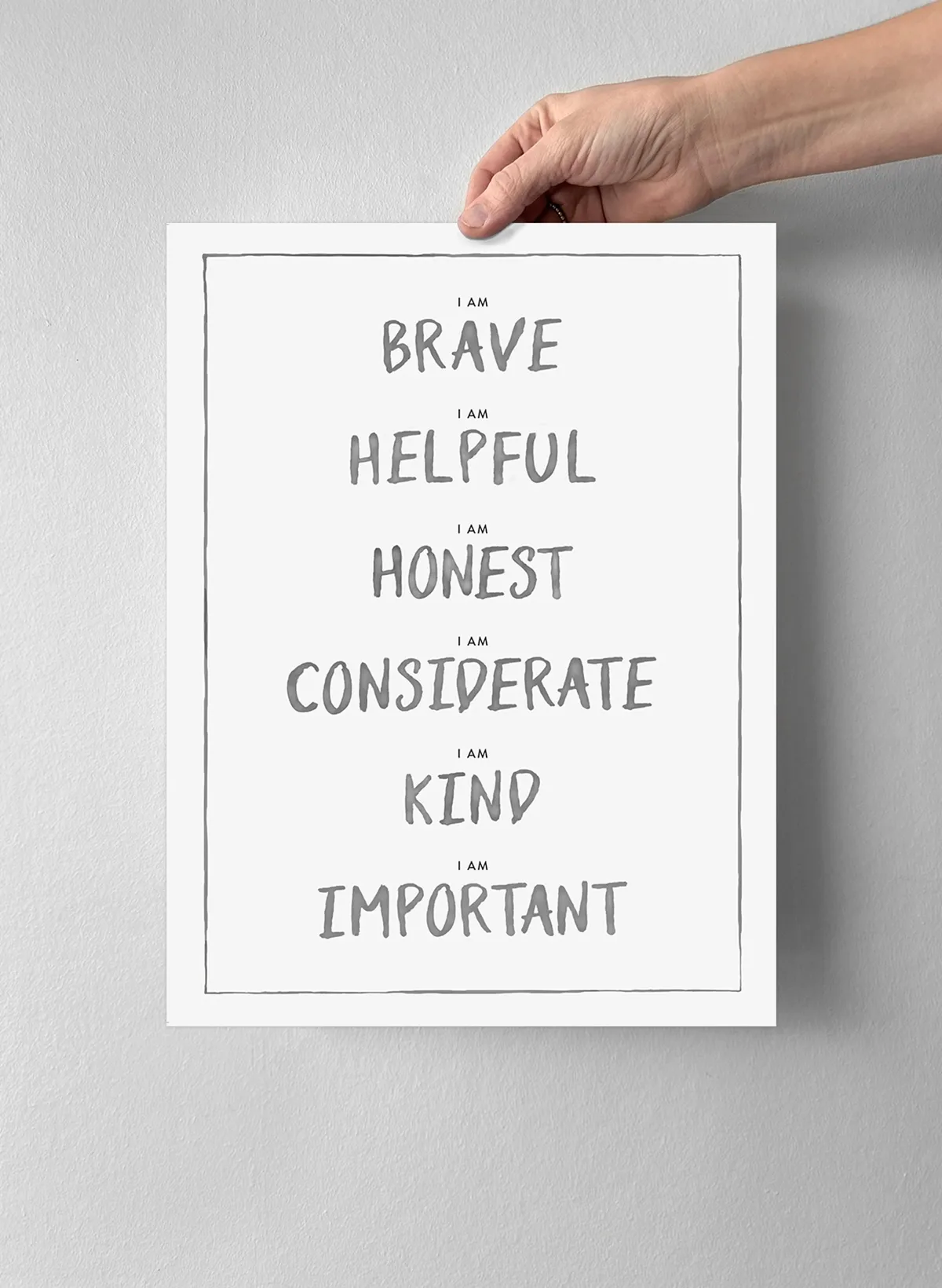 I am poster 30x40 cm, Grigio scuro Kunskapstavlan®