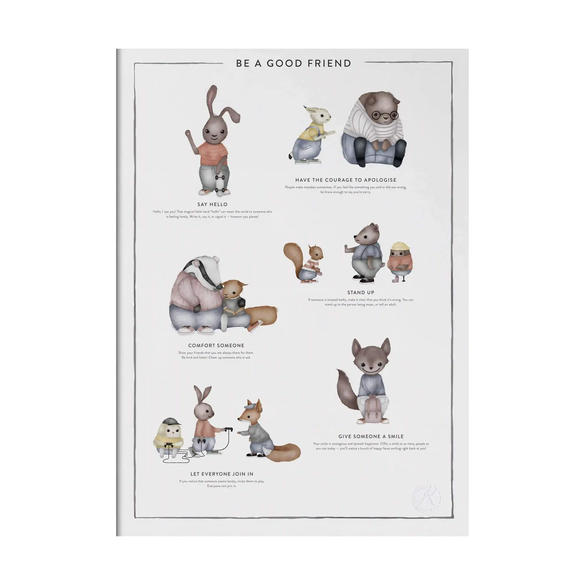 Poster Be a good friend, 30x40 cm Kunskapstavlan®
