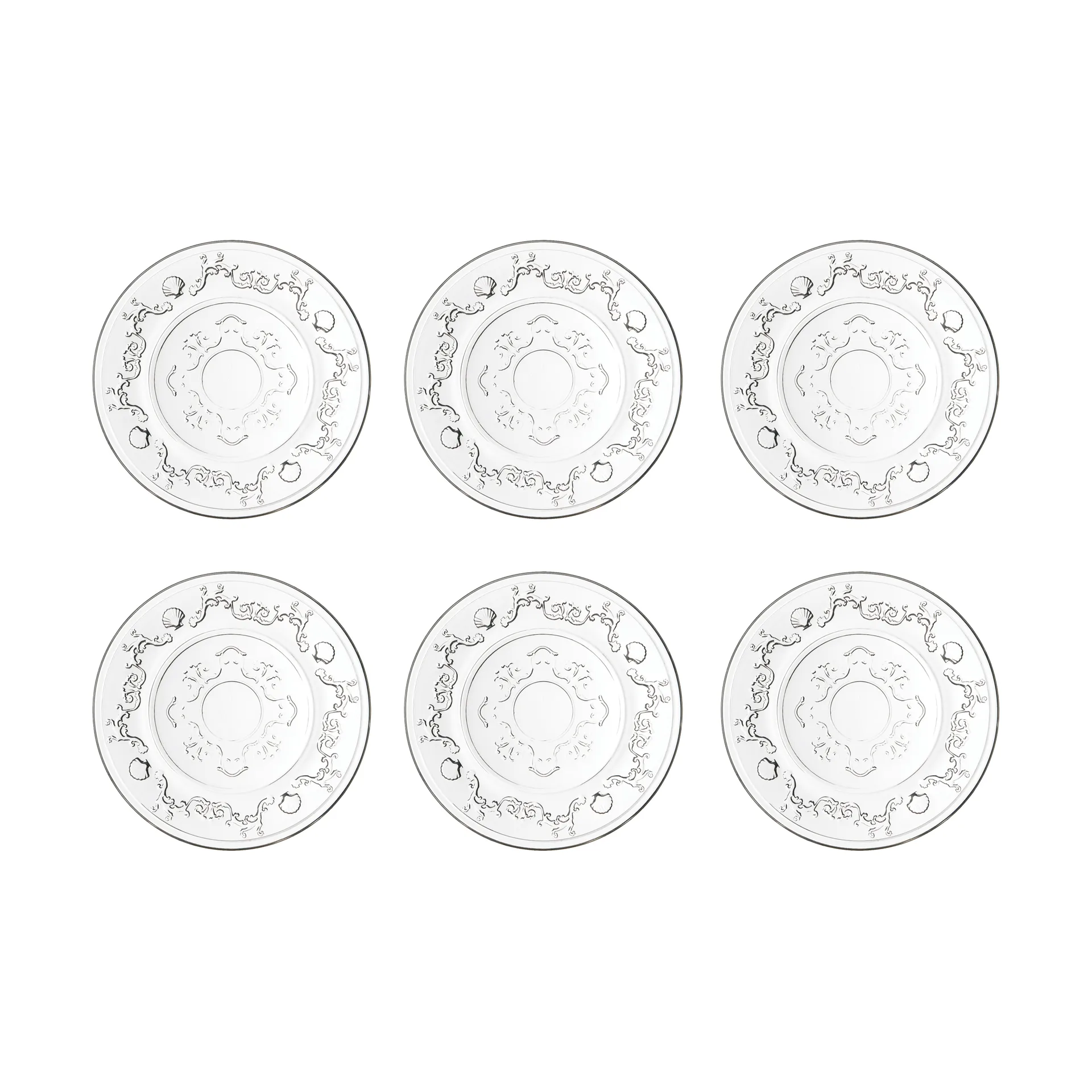 Piattini Versailles 6 pezzi, Vetro La Rochère