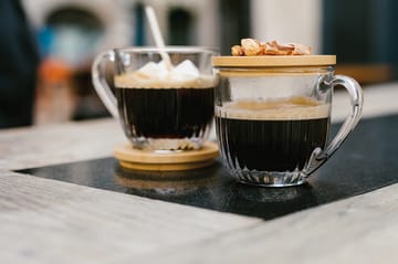 Tazza con coperchio/piattino Ouessant confezione da 2 - Trasparente-bambù - La Rochère