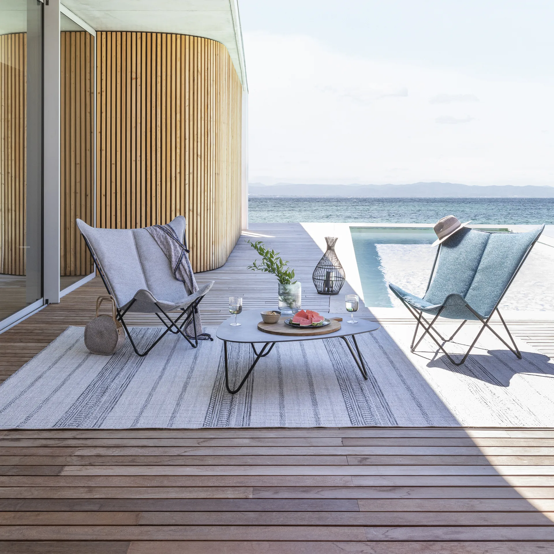 Sedia a sdraio Sphinx, Sunbrella Cobalto Lafuma