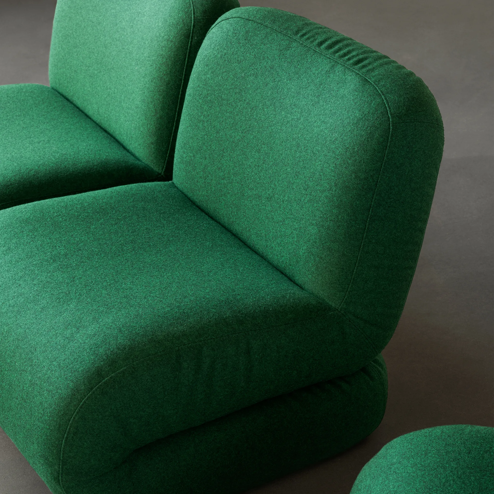 Bau poltrona, Divina melange-verde scuro, dritto Lammhults
