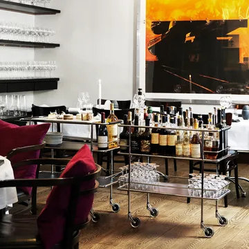 Carrello di servizio Cargo - Laminato nero-cromo - Lammhults