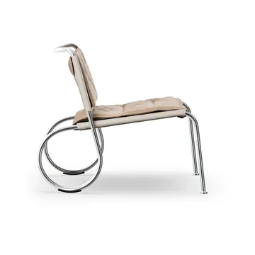 Corso easy chair sedia - Elmo Nordic pelle Natur-linneväv-cromo - Lammhults