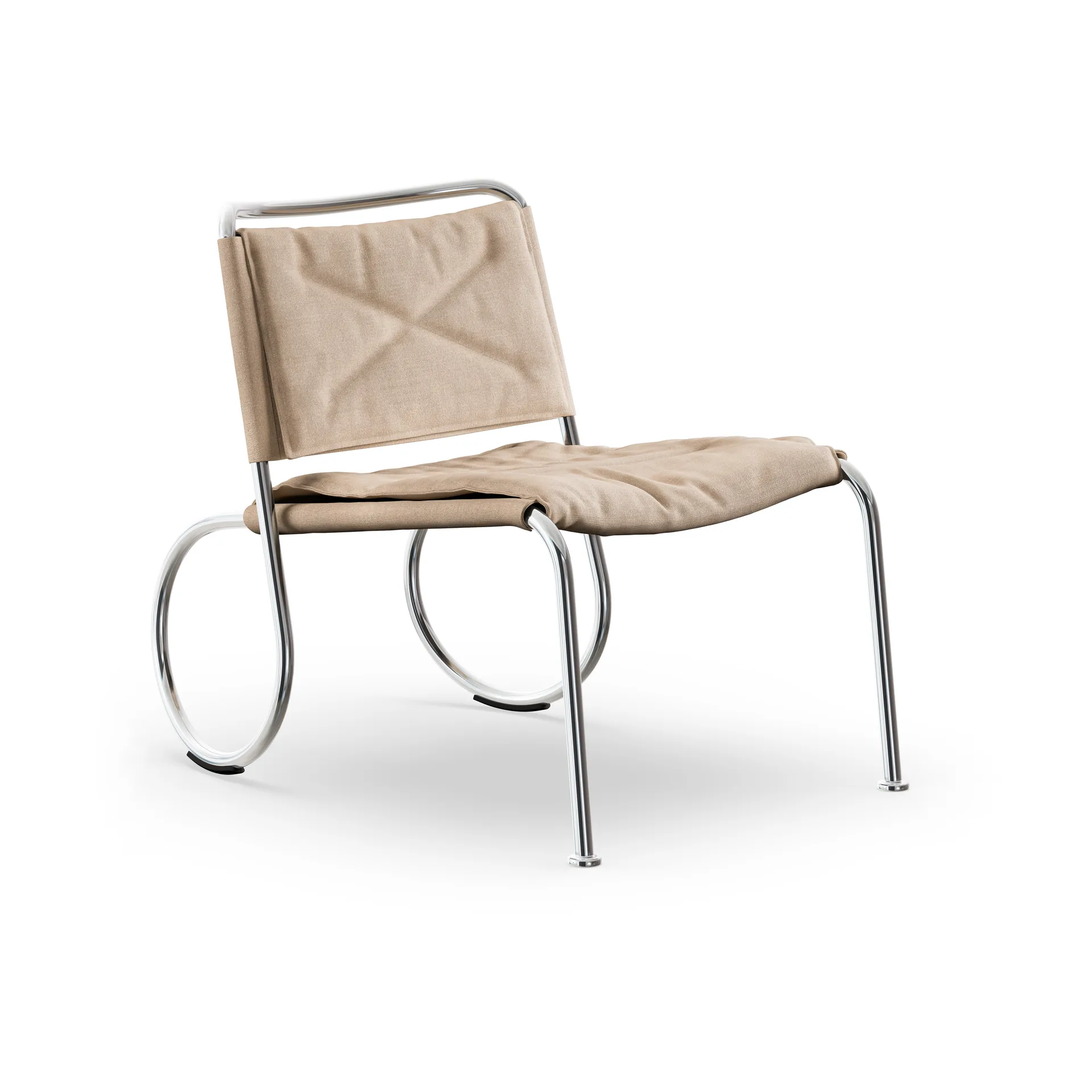 Corso easy chair sedia, Tessuto di lino naturale-cromo Lammhults
