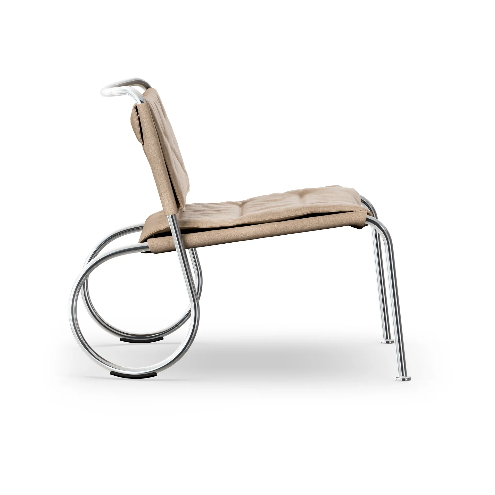 Corso easy chair sedia, Tessuto di lino naturale-cromo Lammhults