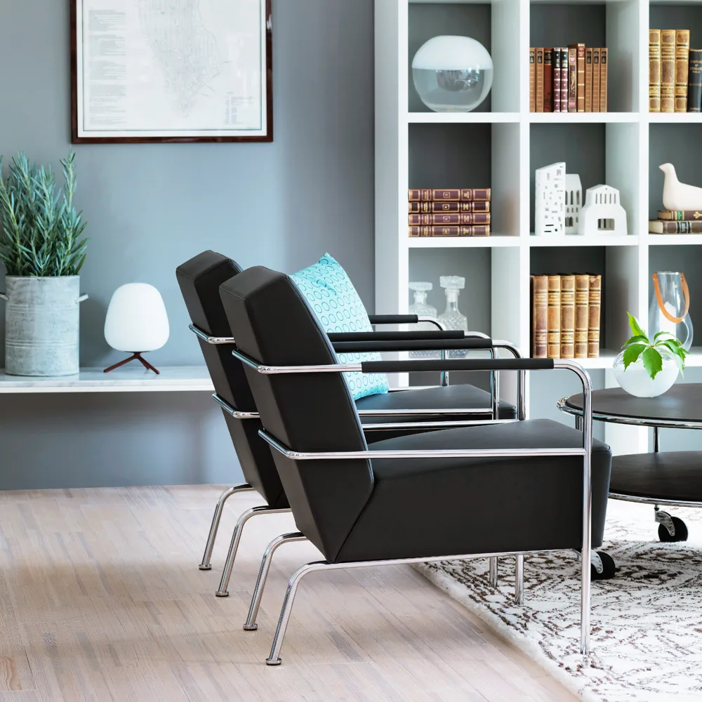 Poltrona Cinema, Elmo Nordic nero-cromo Lammhults