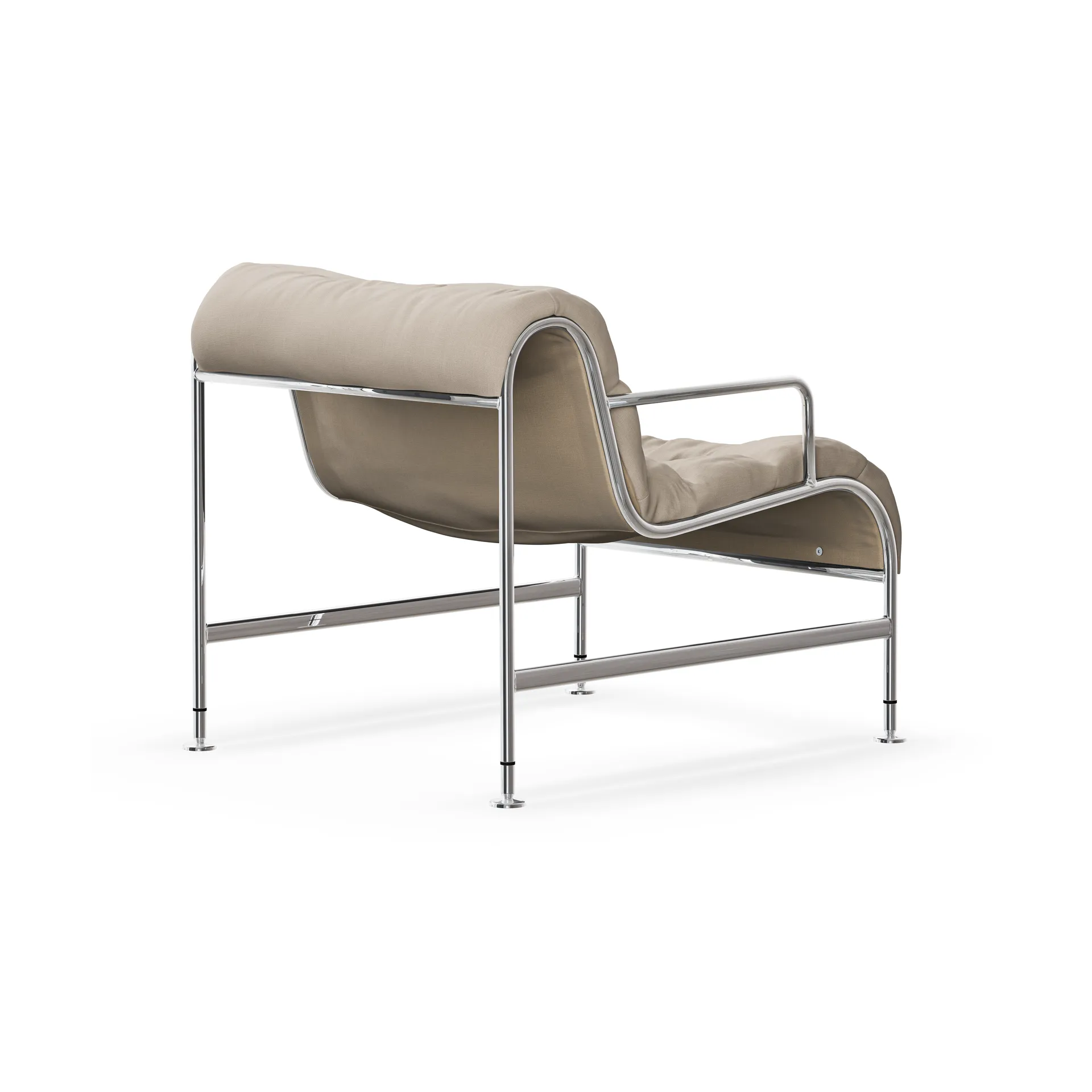 Poltrona Sunny con braccioli, Mauro Putty-treppiede cromato Lammhults