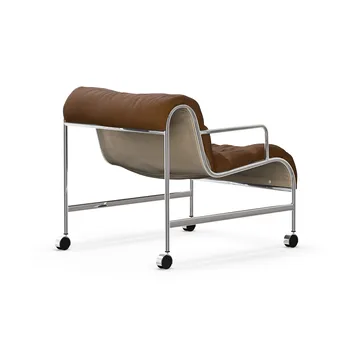 Poltrona Sunny con braccioli - Vidar brun-cromato supporto con ruote - Lammhults