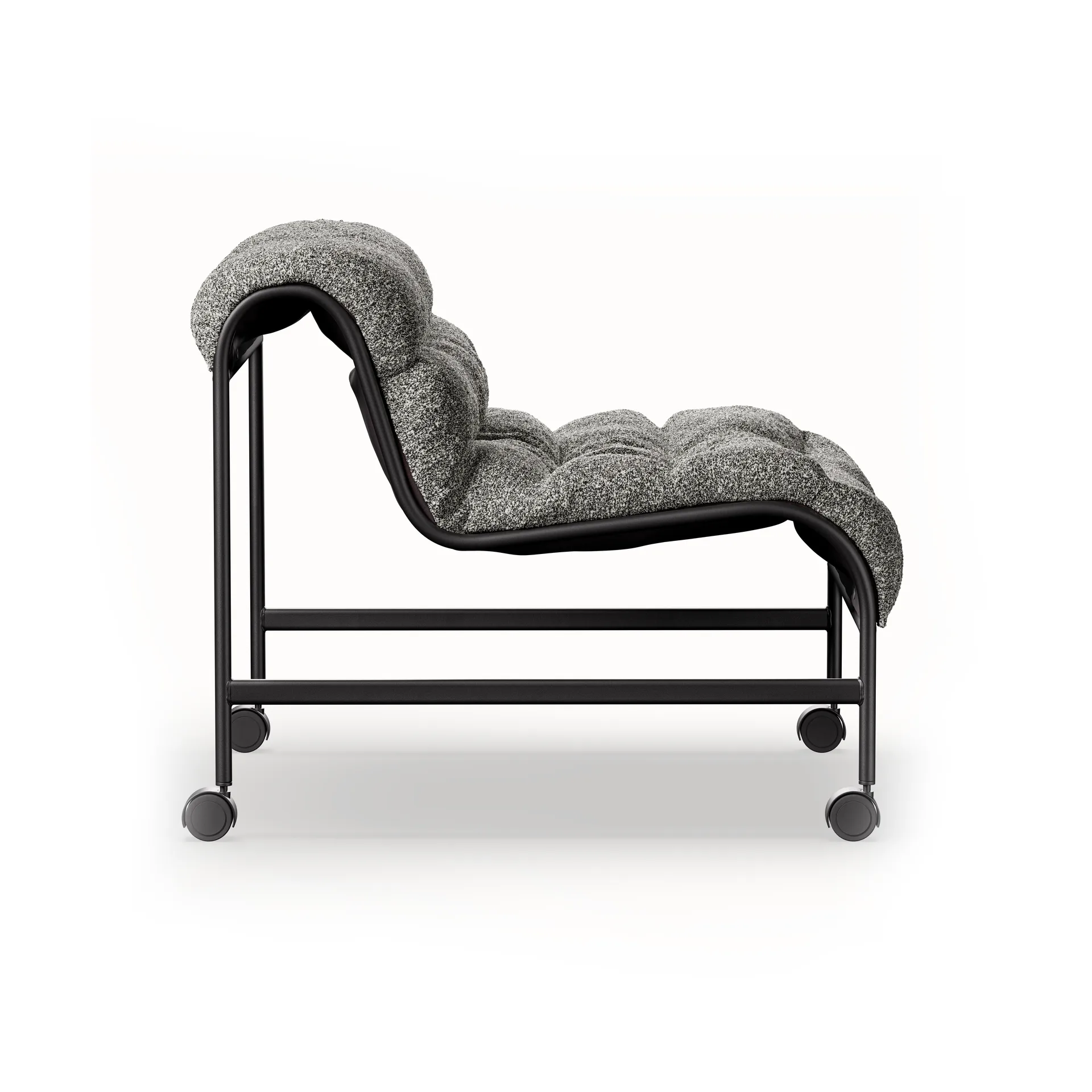 Poltrona Sunny, Zero Nero–base nero opaco con ruote Lammhults