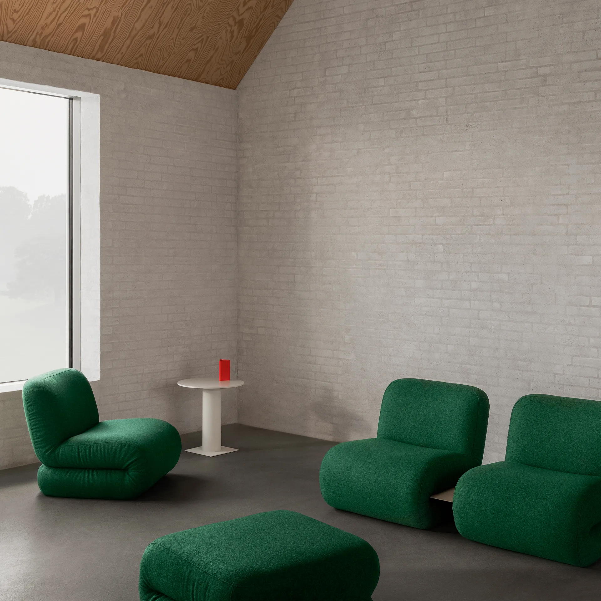 Pouf BAU, Divina melange-verde scuro Lammhults