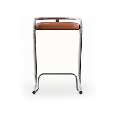 S70-3 sgabello da bar - Elmo Nordic pelle Cognac-telaio cromato - Lammhults
