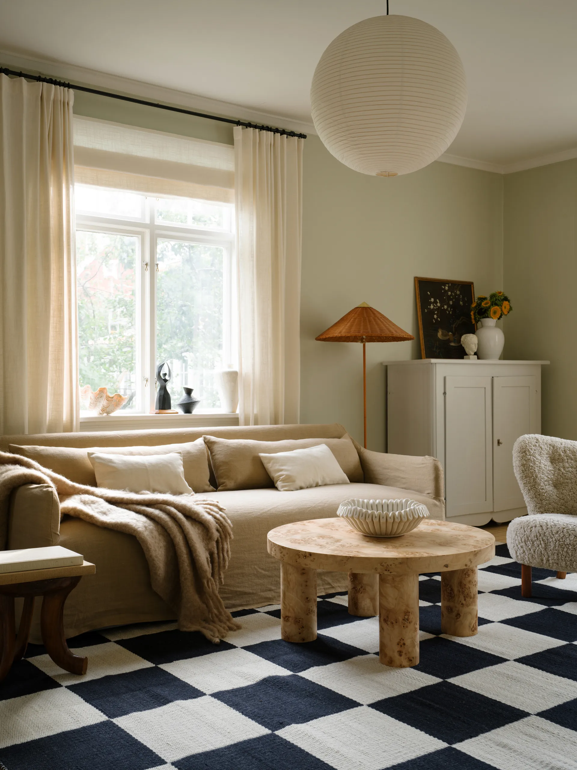 Chess tappeto in lana, Black and white, 140x200 cm Layered