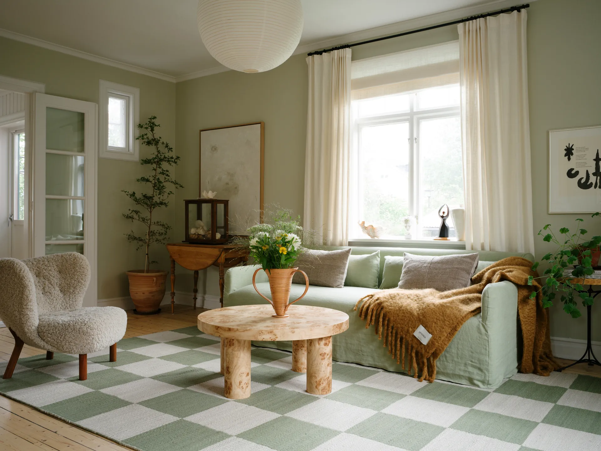 Chess tappeto in lana, Sage, 140x200 cm Layered