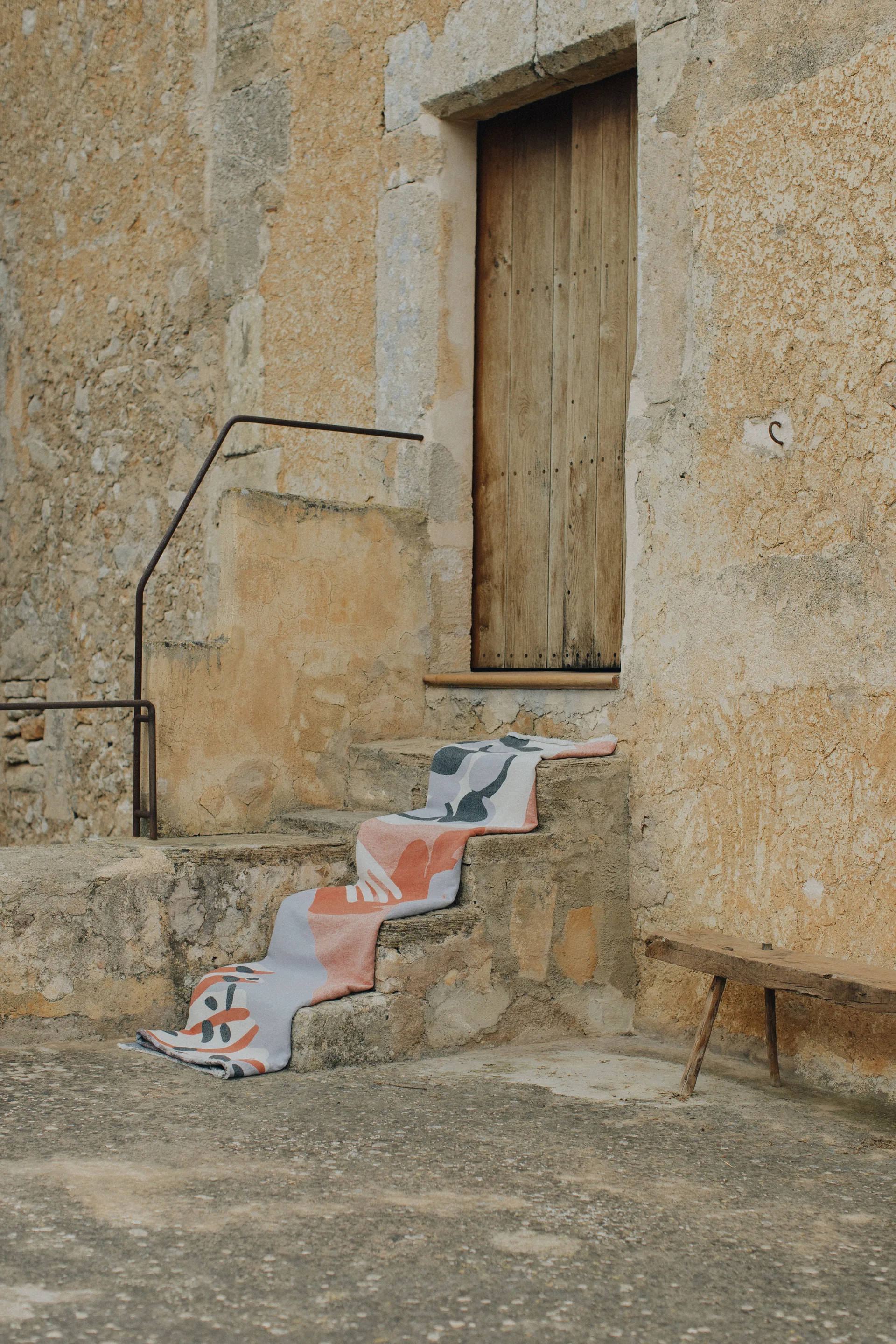 Coperta in cotone Boqueron 130x220 cm, Rosso Layered