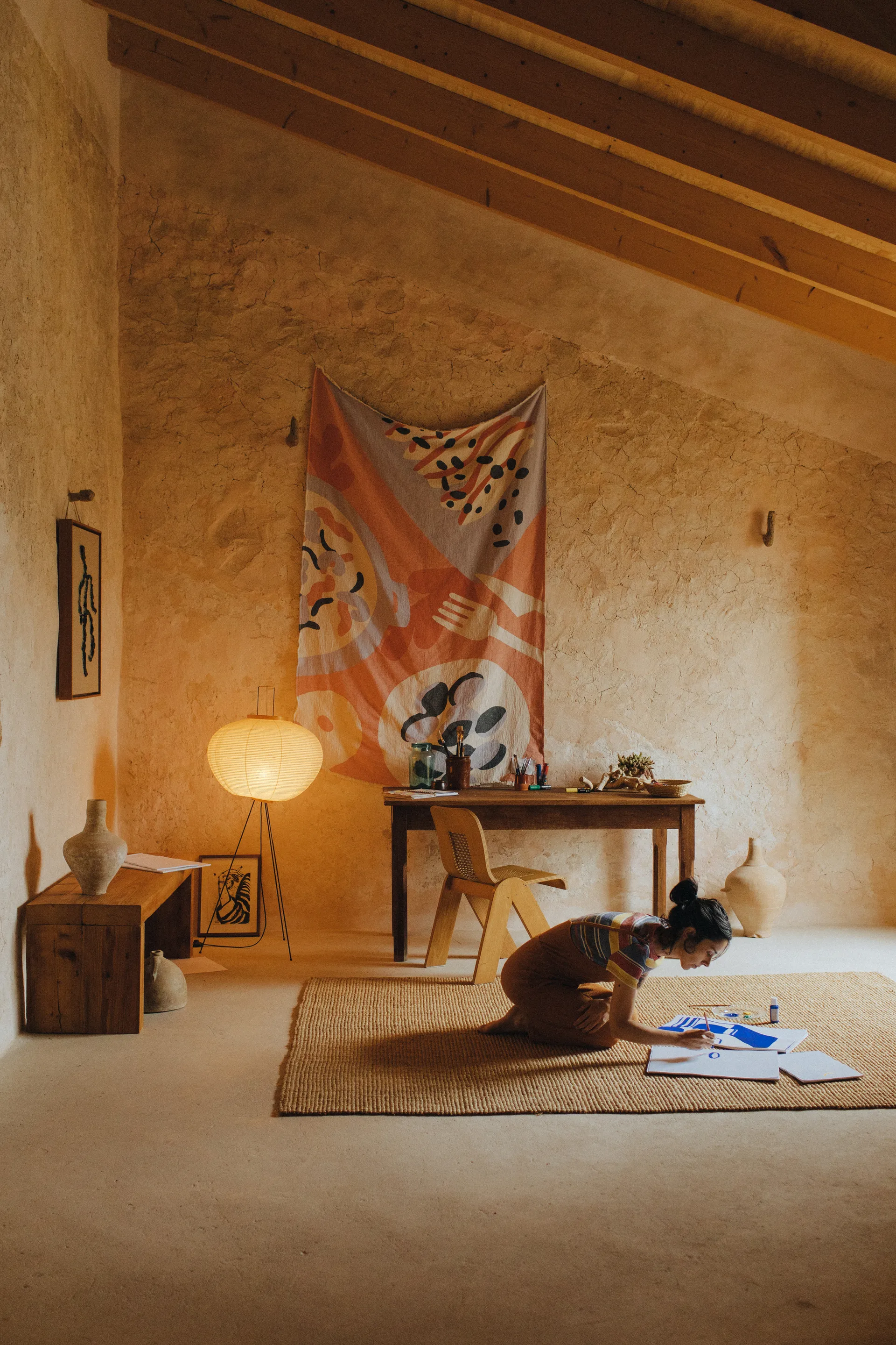 Coperta in cotone Boqueron 130x220 cm, Rosso Layered