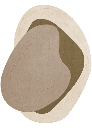 Erik Bratsberg Lozza tappeto in lana - Olive, 300x400 cm - Layered