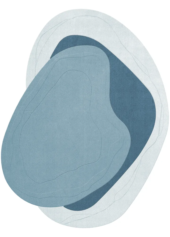 Erik Bratsberg Lozza tappeto in lana - Teal, 210x270 cm - Layered