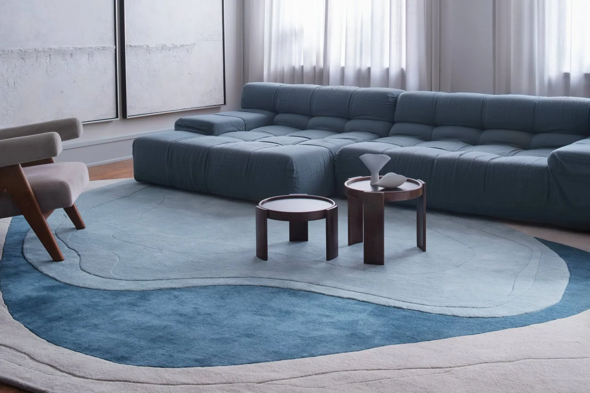 Erik Bratsberg Lozza tappeto in lana, Teal, 210x270 cm Layered