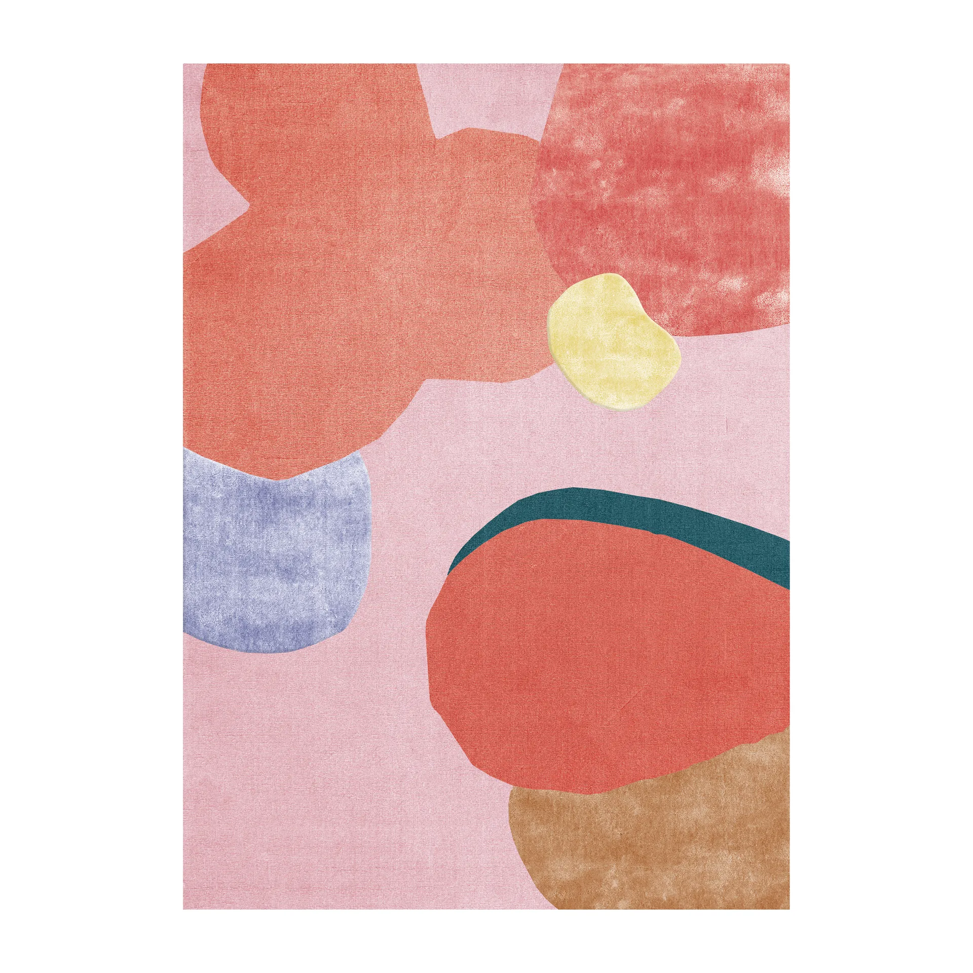Plaid in lana Flower Field 160x230 cm, Rosa Layered