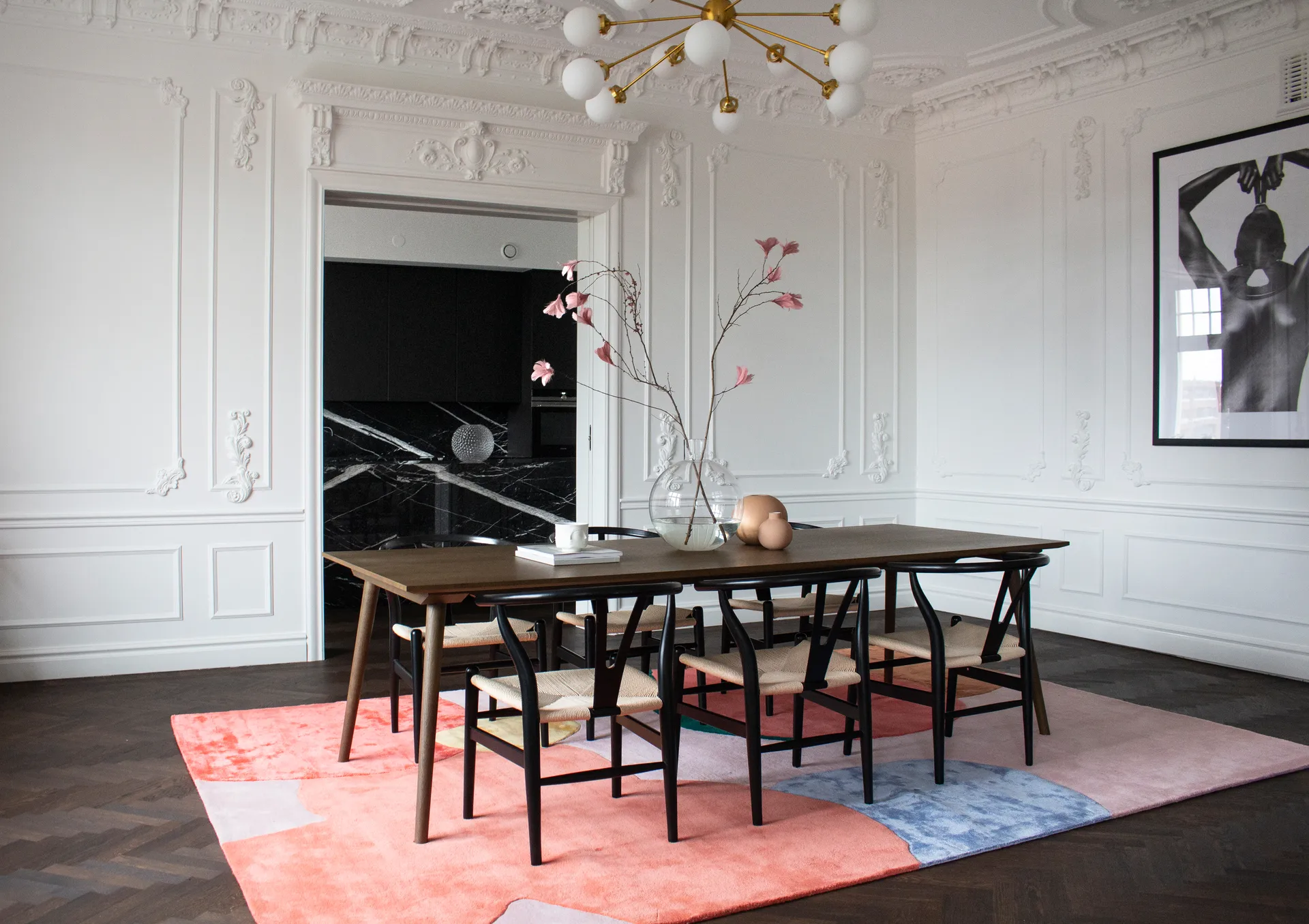 Plaid in lana Flower Field 250x350 cm, Rosa Layered