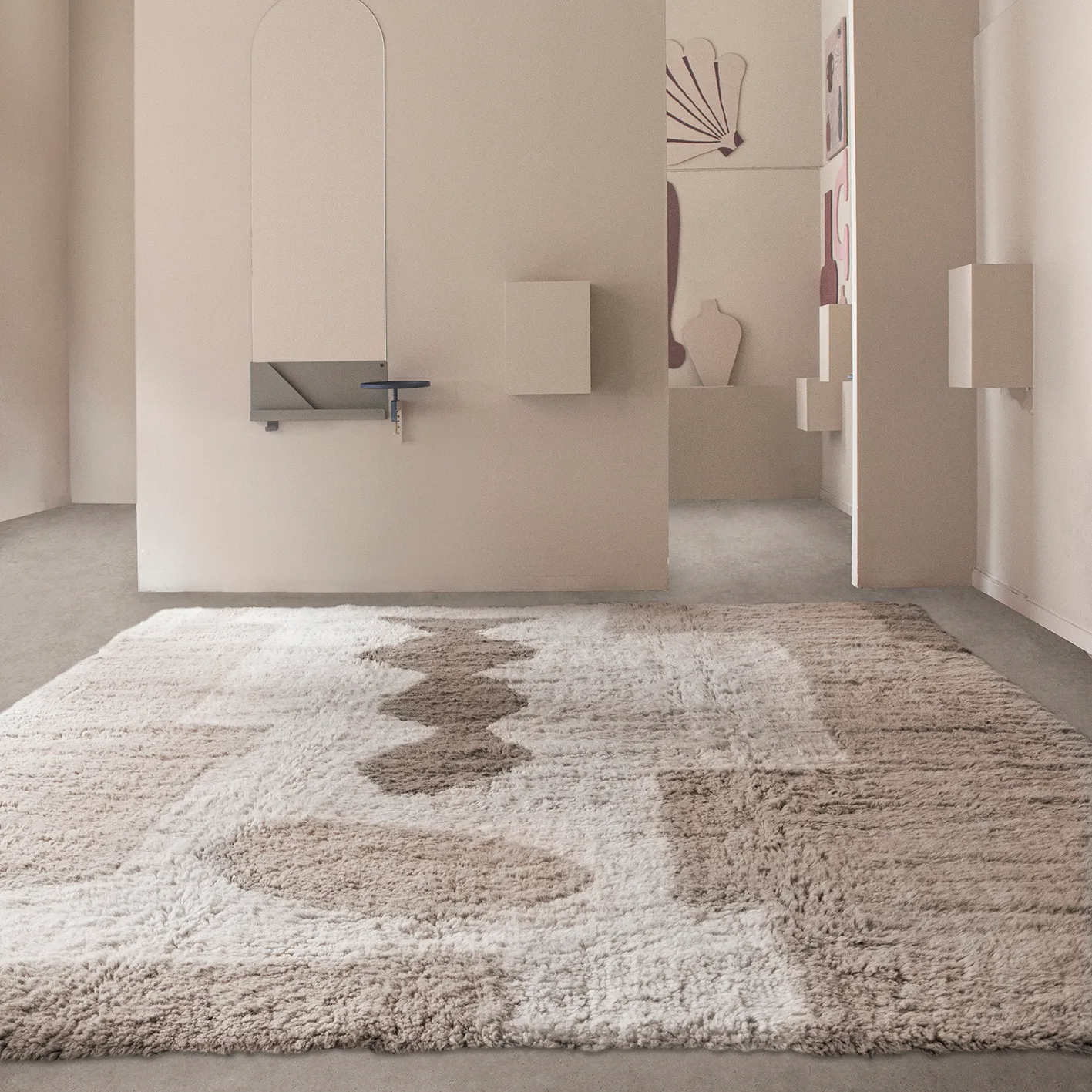 Tappeto Bird in Space 180x270 cm, bianco - marrone - beige Layered