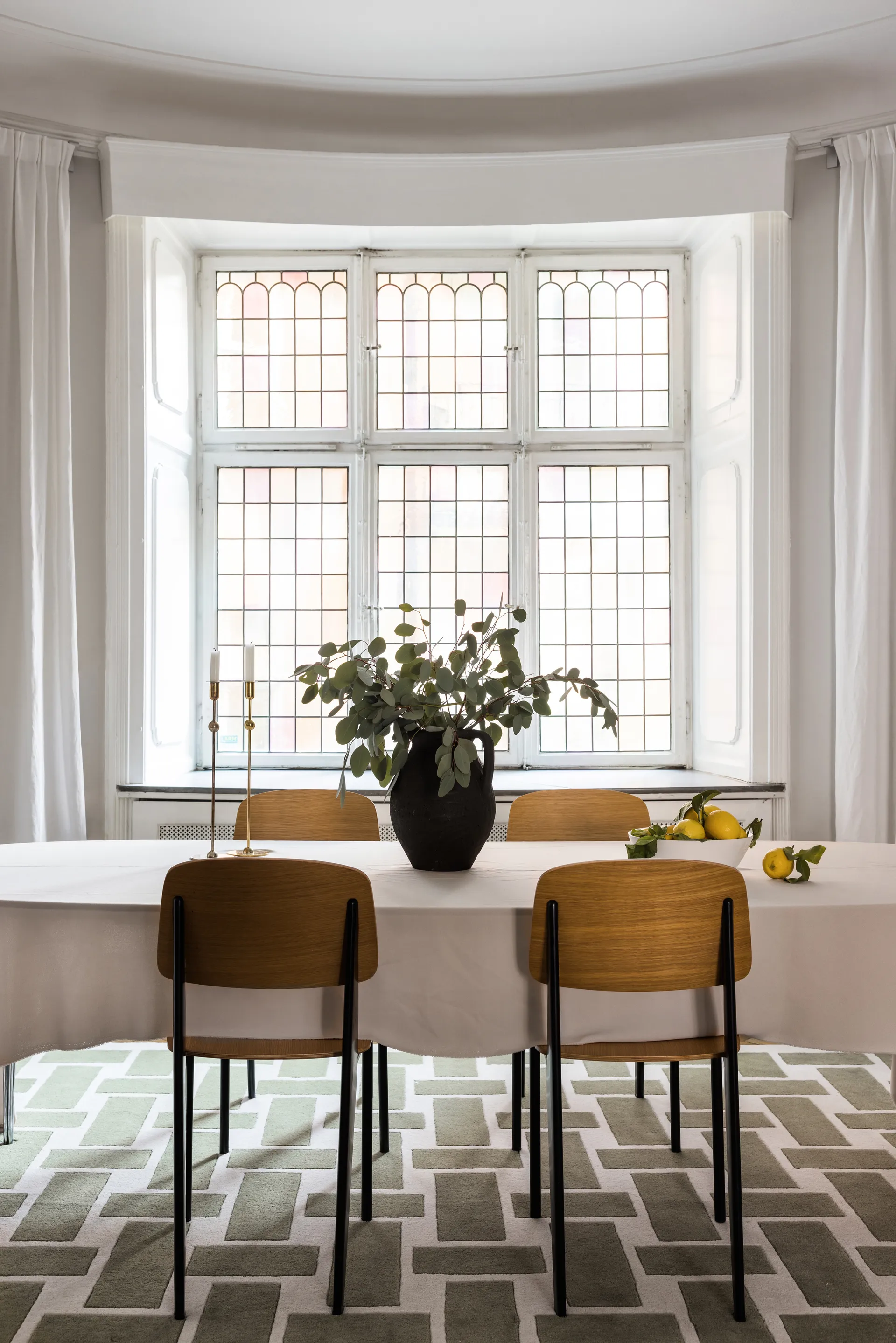 Tappeto in lana 60S Geo Basket, Oliva, 180x270 cm Layered